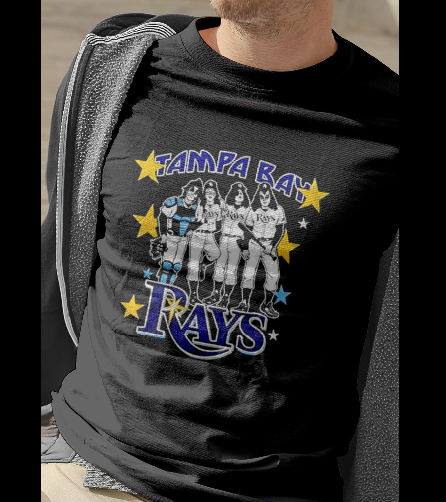 Tampa Bay Rays Kiss Band Members Stars Mashup T-Shirt