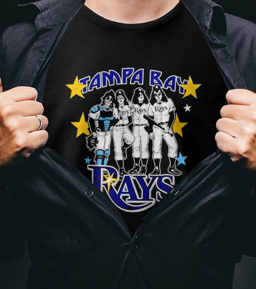 Tampa Bay Rays Kiss Band Members Stars Mashup T-Shirt