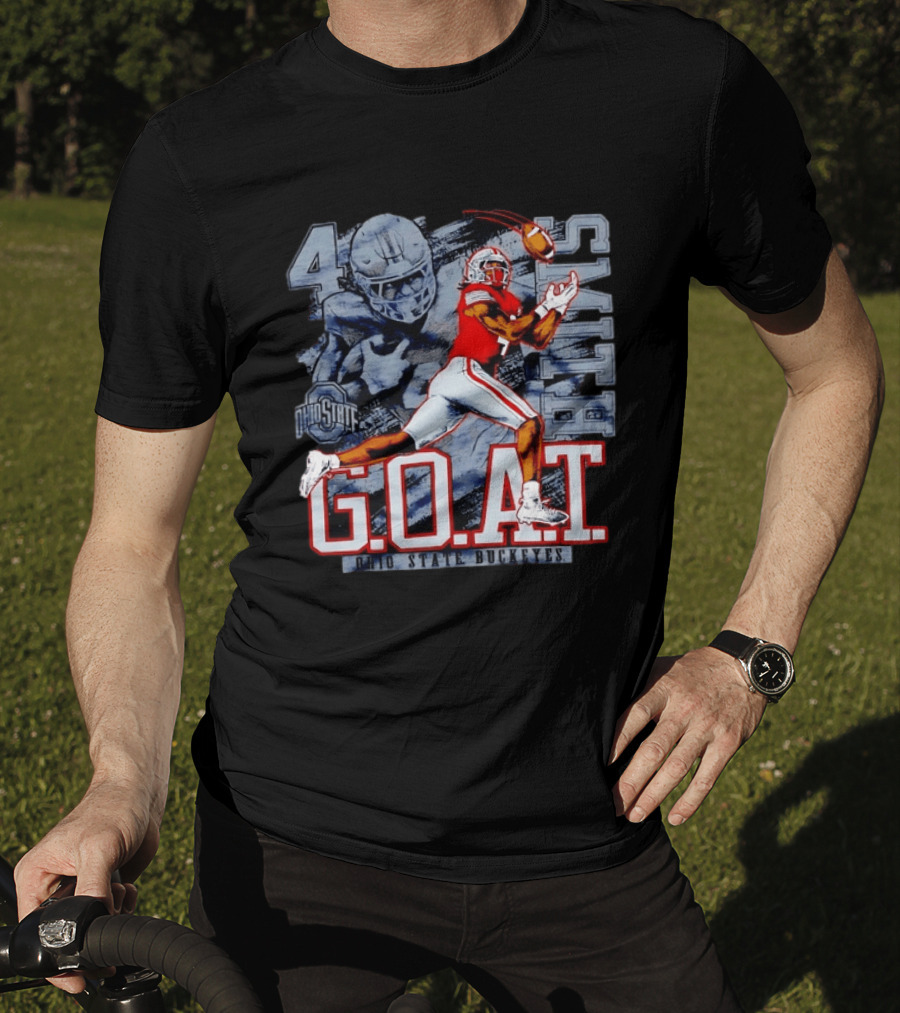 Ohio State Buckeyes G.O.A.T Jaxon Smith Njigba Football 4 T-Shirt