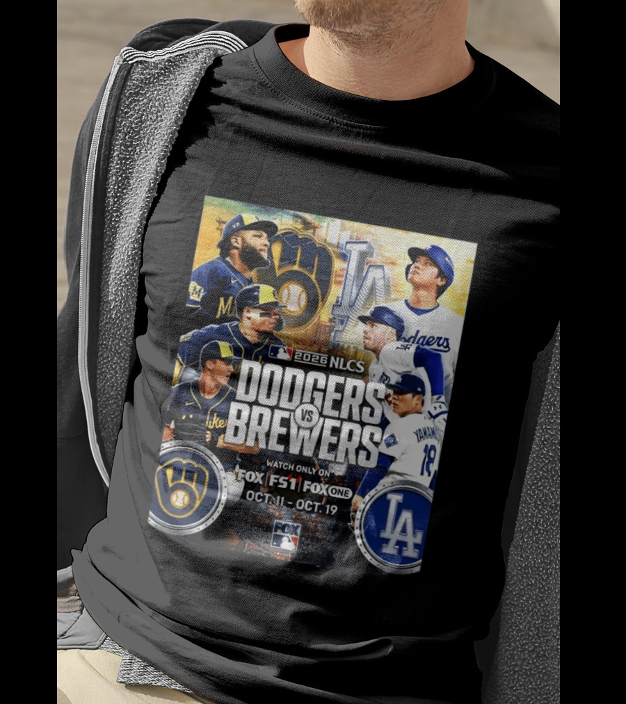2026 NLCS Dodgers Vs Brewers MLB Showdown On Fox Oct 11 19 T-Shirt