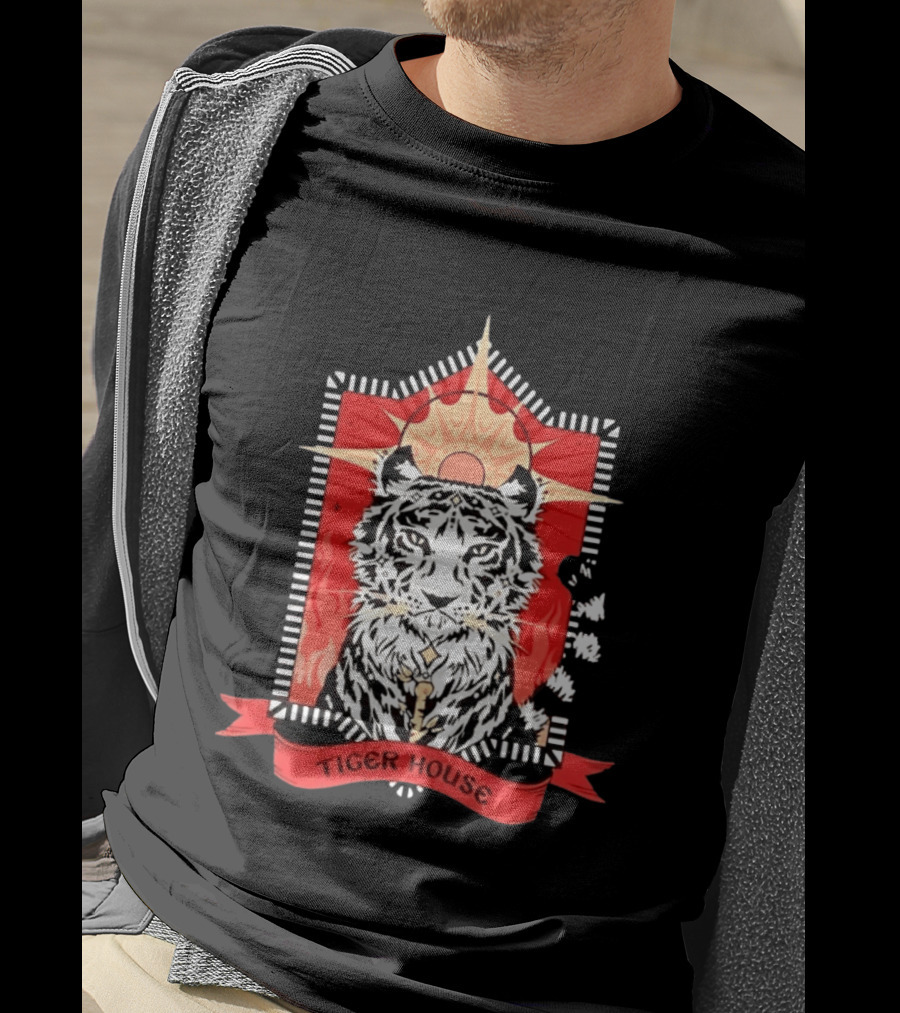 Tiger House Celestial Animal Sunburst Tiger T-Shirt