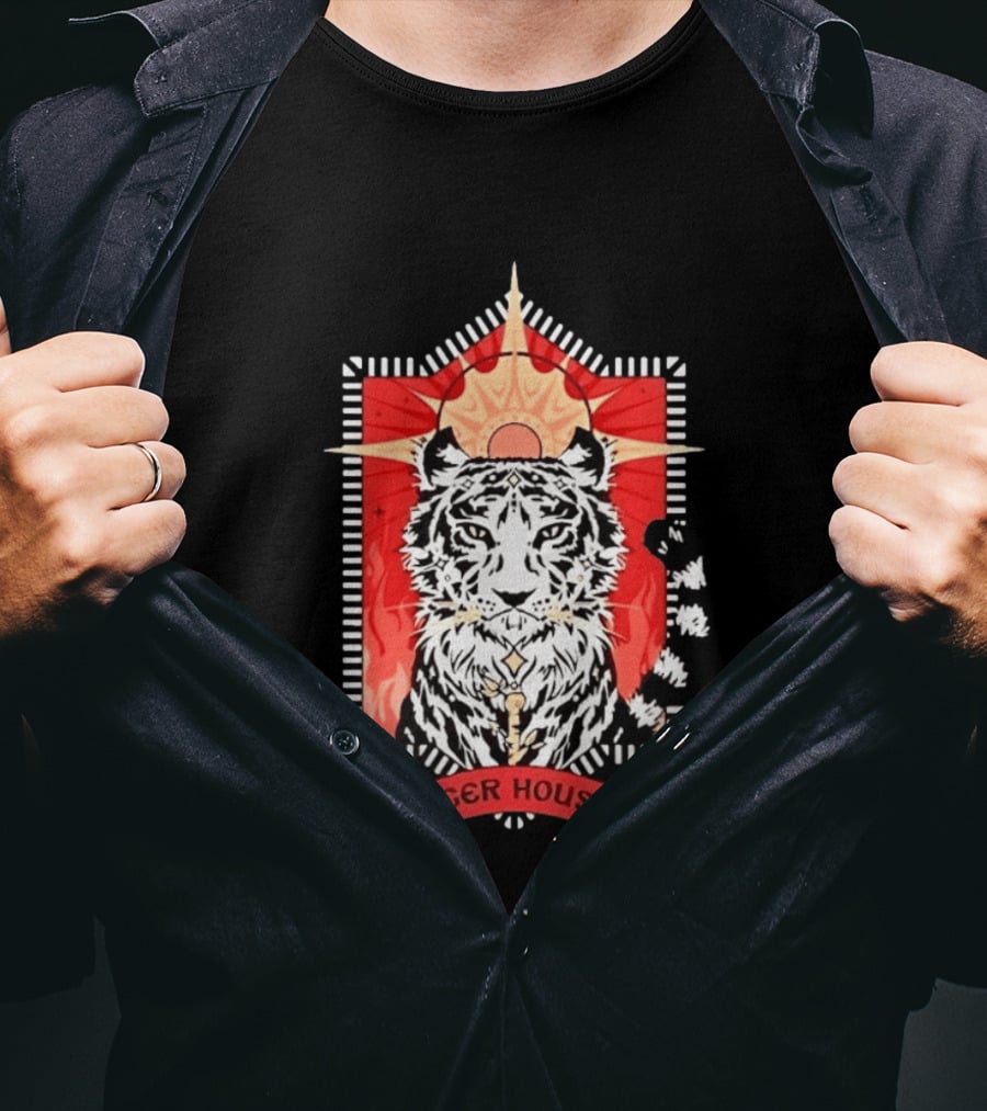 Tiger House Celestial Animal Sunburst Tiger T-Shirt