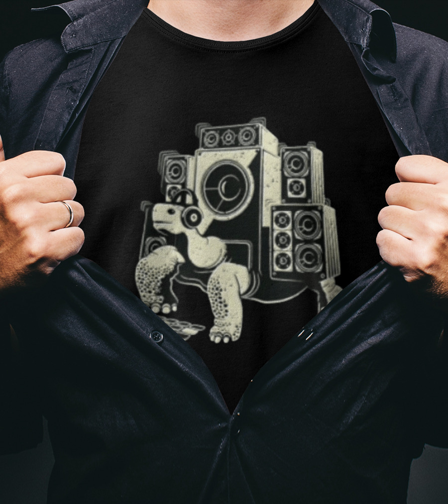 Turtle Wearing Headphones With Surround Sound Speakers T-Shirt