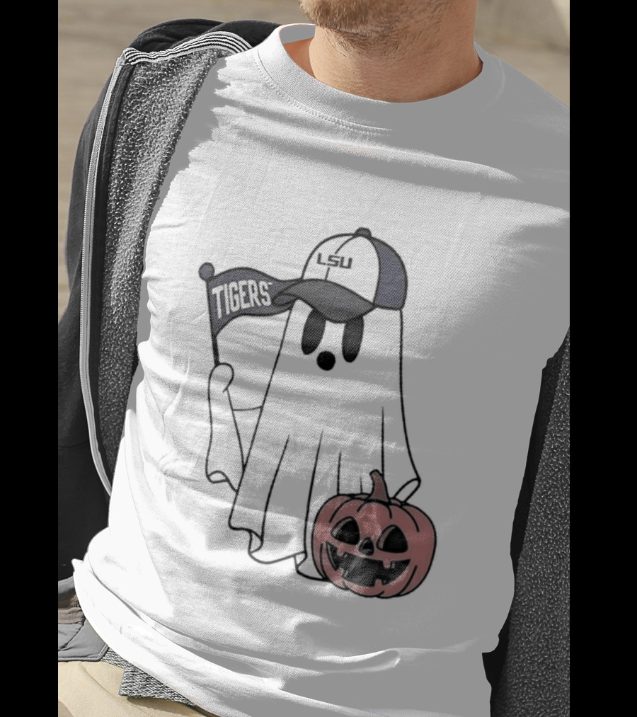 Lsu Tigers NCAA Football Halloween Ghost Pumpkin Fan Gear T-Shirt