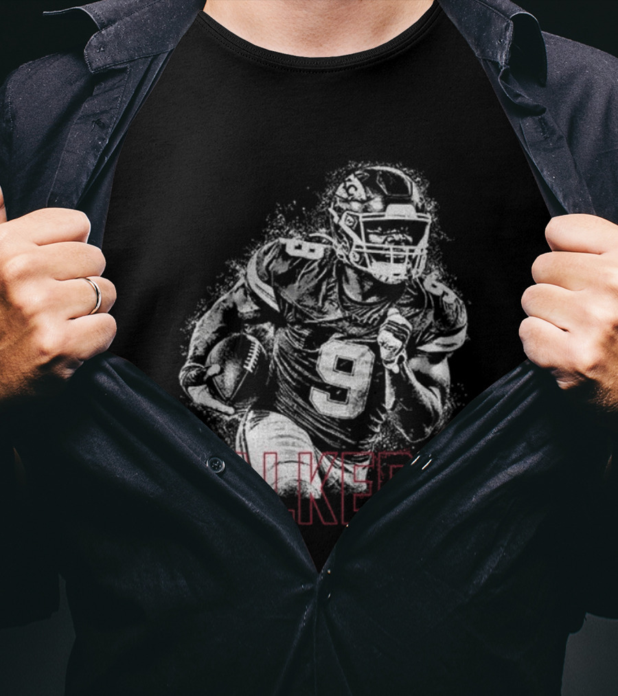 Walker III Halftone Kenneth Walker Red Kingdom Football T-Shirt