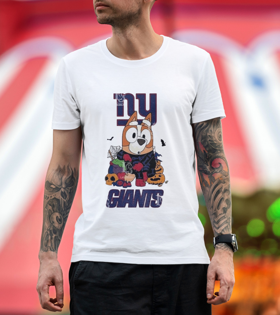 New York Giants Bluey Halloween 2026 Pumpkin Celebration T-Shirt