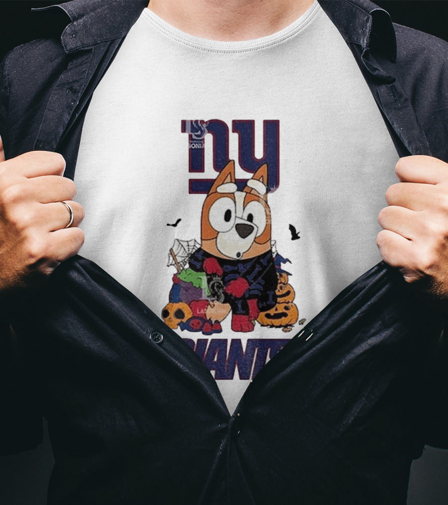 New York Giants Bluey Halloween 2026 Pumpkin Celebration T-Shirt