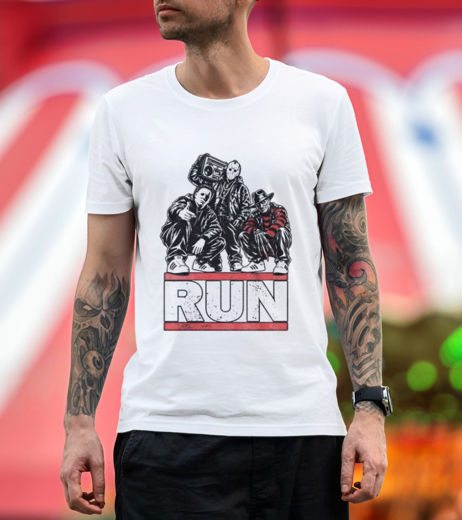 Run Horror Hip Hop Michael Myers Jason Freddy T-Shirt
