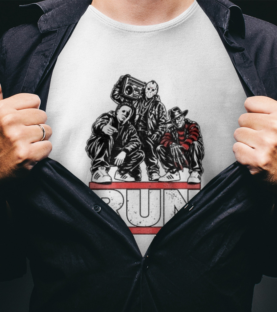 Run Horror Hip Hop Michael Myers Jason Freddy T-Shirt