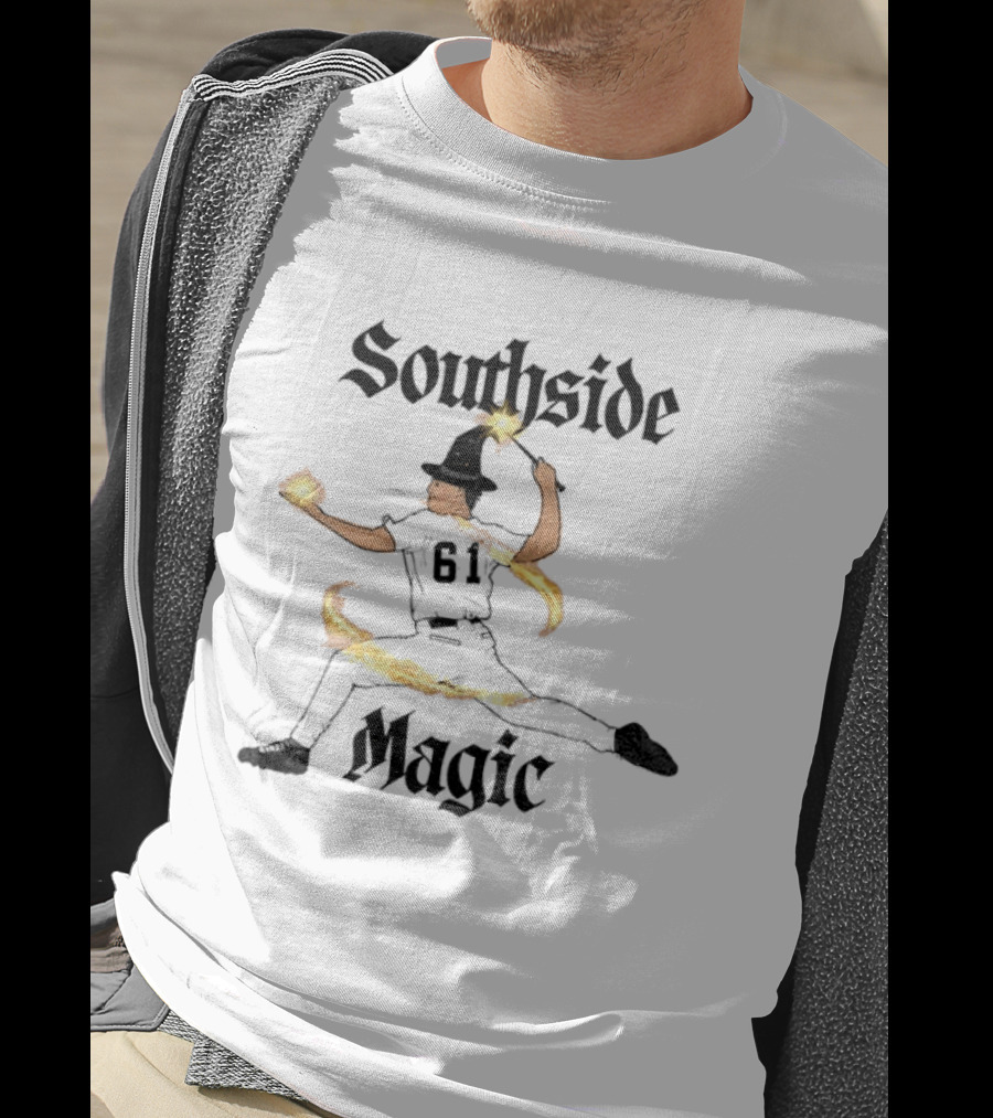 Southside Magic Wizard Baseball Chicago White Sox Postseason 61 Mike Vasil T-Shirt