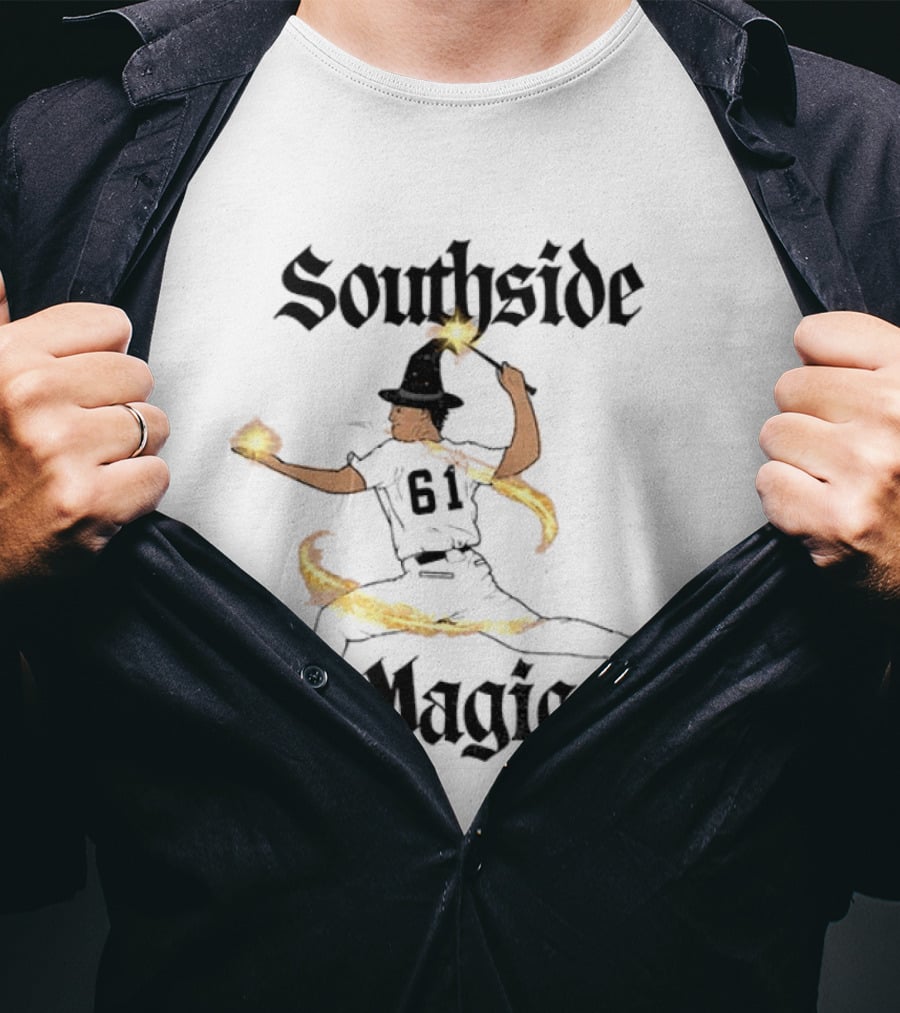 Southside Magic Wizard Baseball Chicago White Sox Postseason 61 Mike Vasil T-Shirt