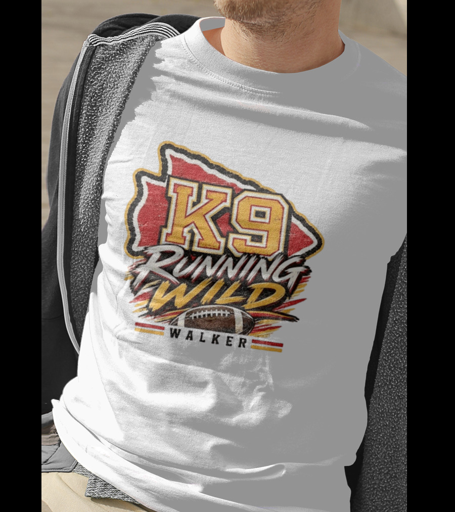 Walker K9 Running Wild Football Kansas City Sports Gameday T-Shirt