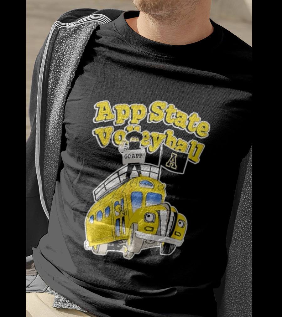 App State Volleyball Go App Mountaineers Bus Adventure T-Shirt