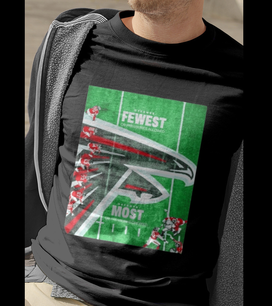 Atlanta Falcons Offense Fewest QB Pressures Allowed Defense Most Pressures Created T-Shirt