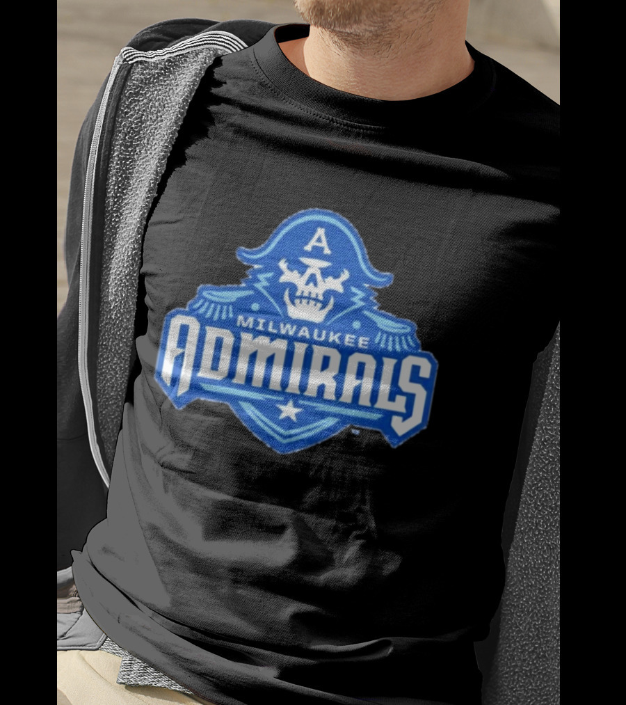 Milwaukee Admirals AHL Hockey Team Spooky Skeleton T-Shirt