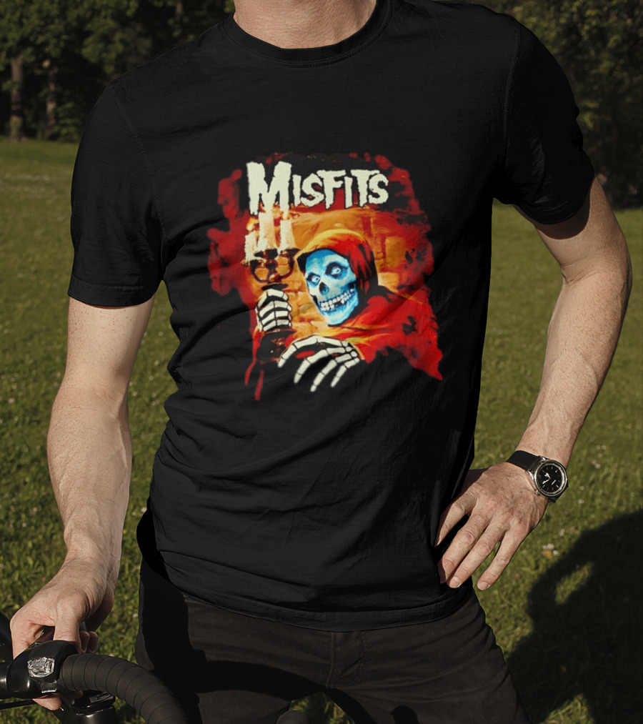 Misfits Crimson Ghost Candle Holder Punk Rock Skeleton T-Shirt