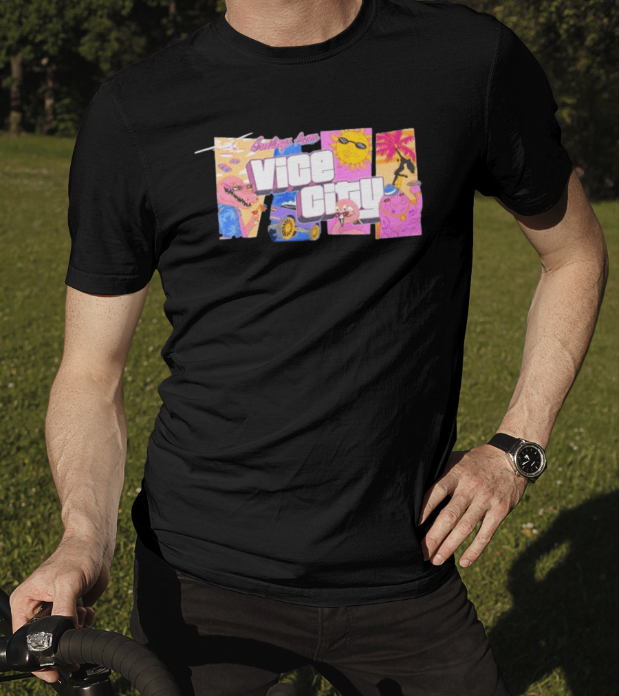 Greetings From Vice City Collage Florida Retro Fun Tropical Vibes T-Shirt