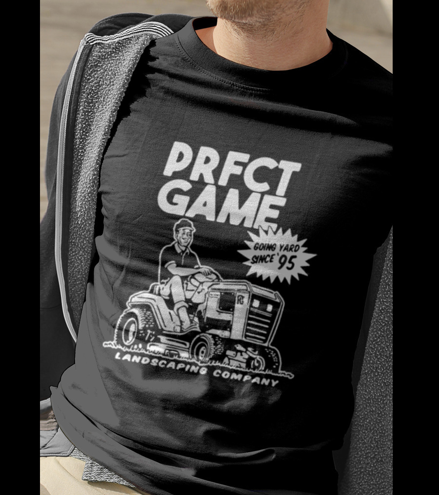 PRFCT Game Landscaping Company Going Yard Since '95 Vintage Mower T-Shirt