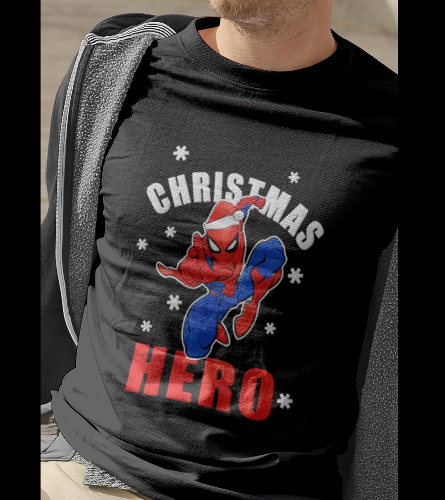 Christmas Hero Santa Hat Spider Man Marvel T-Shirt