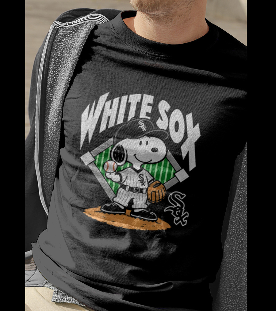 Snoopy Baseball White Sox October Chicago MLB T-Shirt