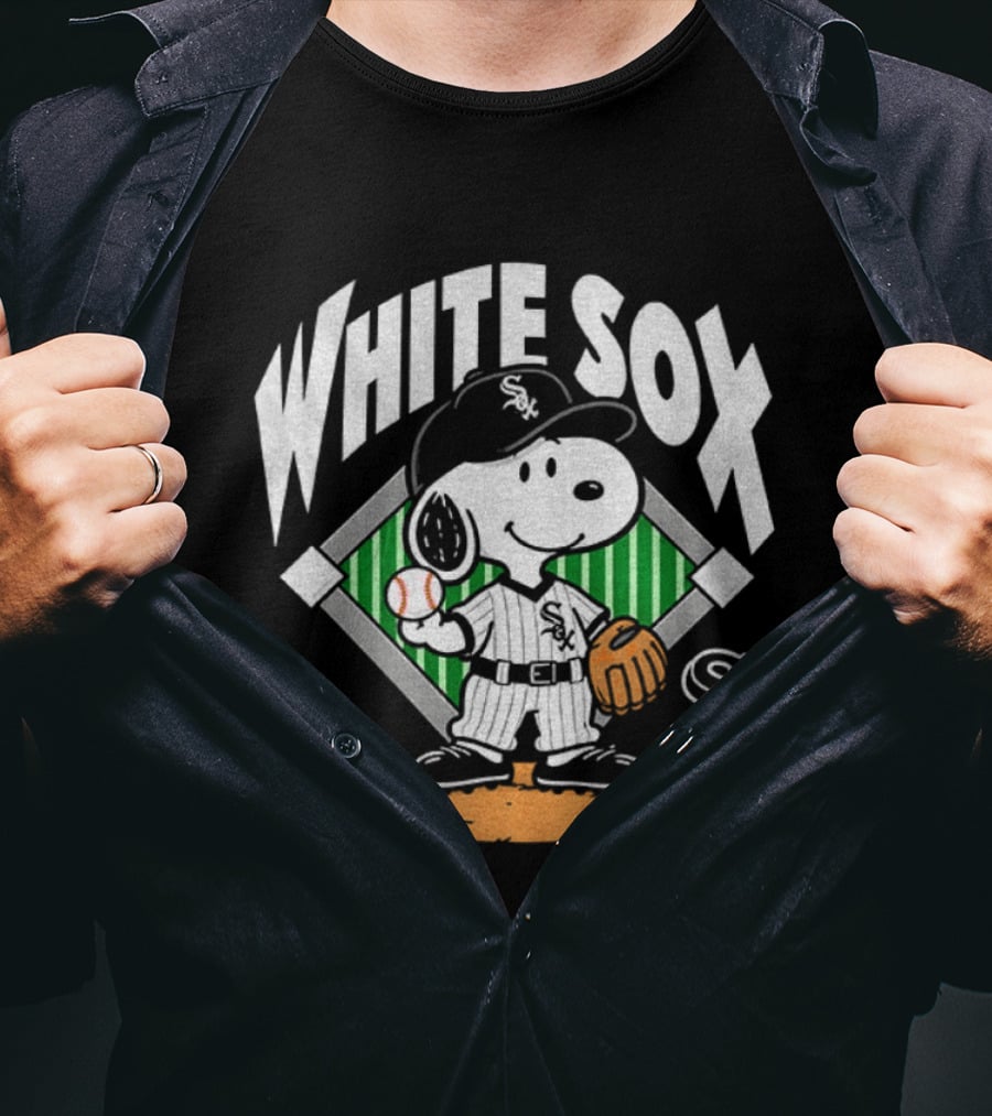 Snoopy Baseball White Sox October Chicago MLB T-Shirt