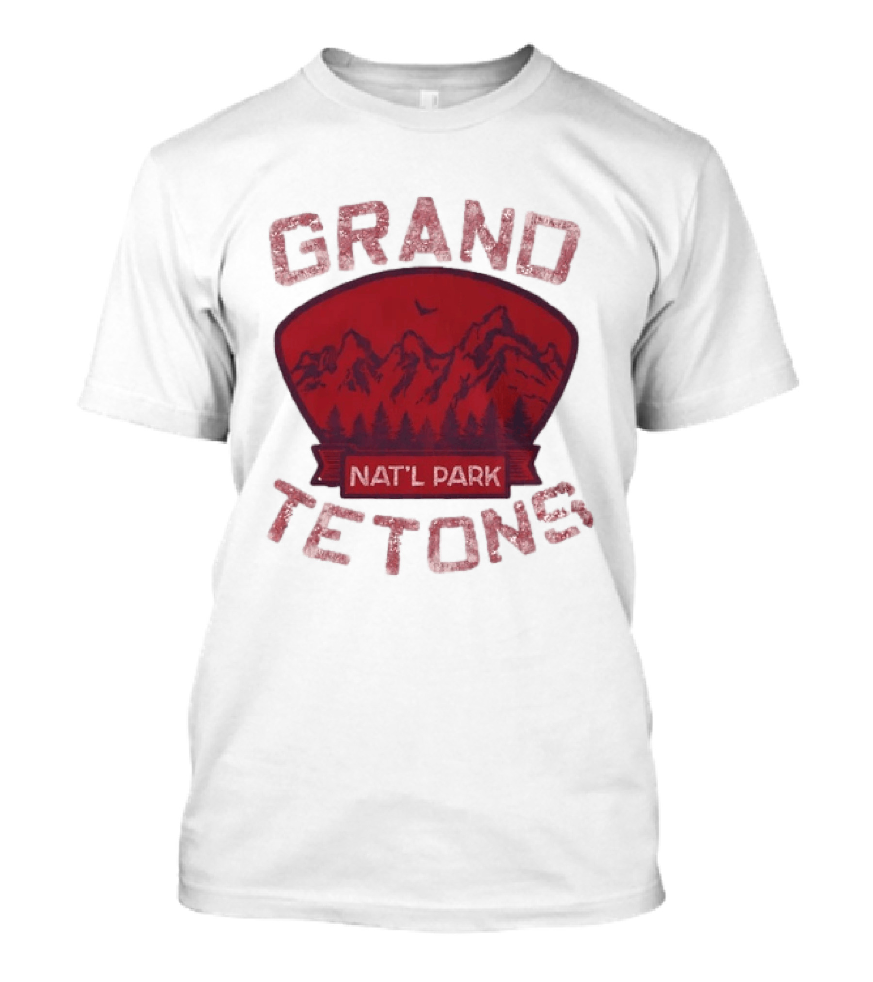 Grand Tetons Nat'l Park Distressed Mountain Landscape T-Shirt