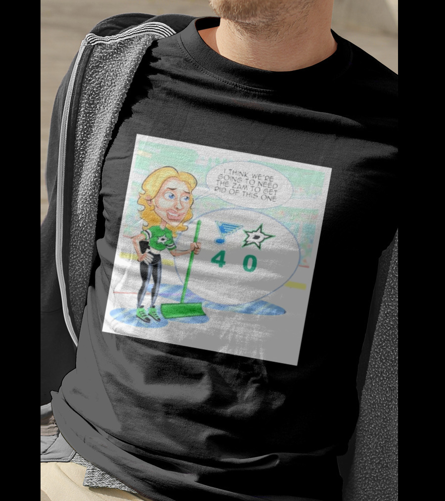 St Louis Blues Vs Dallas Stars Hockey 4 0 Cartoon With Humor And Zamboni Joke T-Shirt