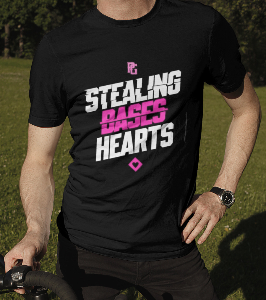 Stealing Bases Hearts Performance Pink Diamond T-Shirt