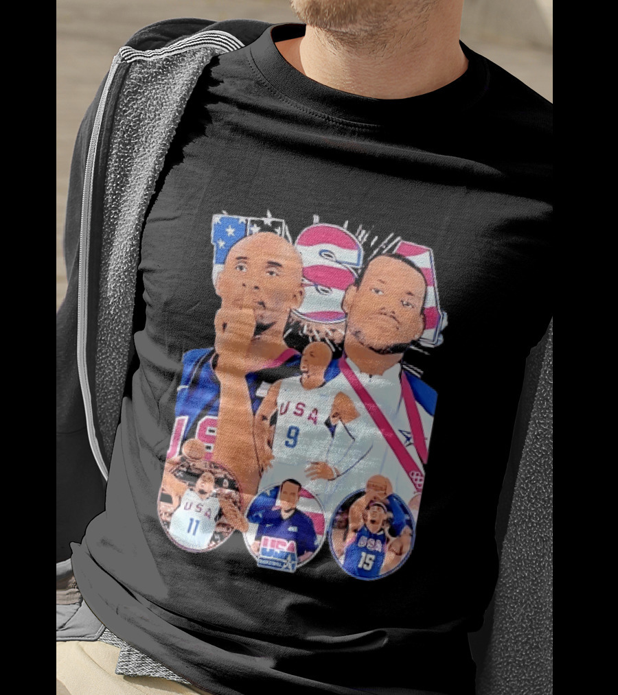 Kobe Bryant LeBron James USA Basketball Legends Iconic Team USA Moments T-Shirt