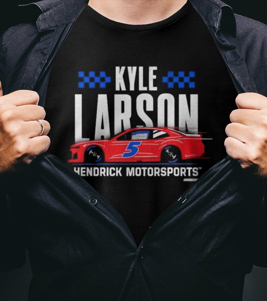 Kyle Larson Hendrick Motorsports Red Car 5 Racing Team Collection T-Shirt
