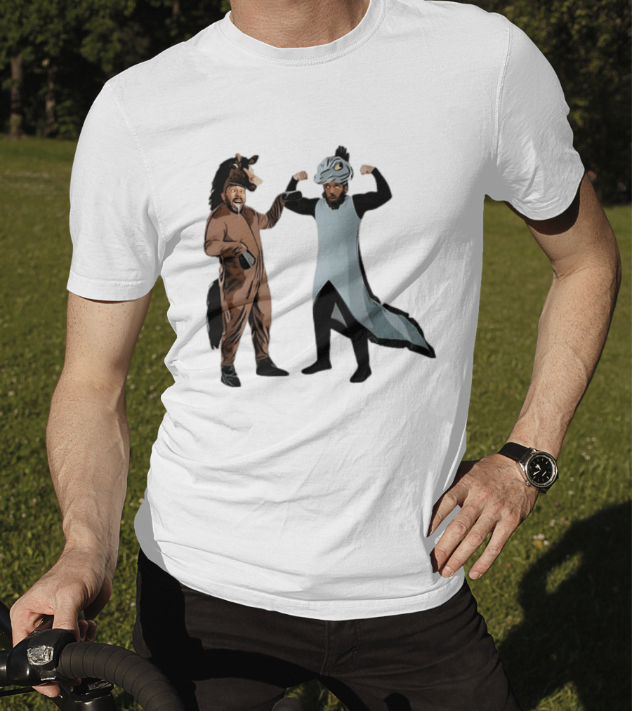 James Harden Joel Embiid Horse And Dinosaur Costumes Basketball Duo T-Shirt