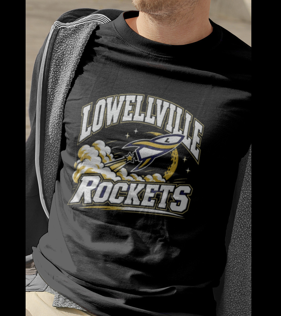 Lowellville Rockets Rocket Ship Launching NCAA Team Spirit T-Shirt