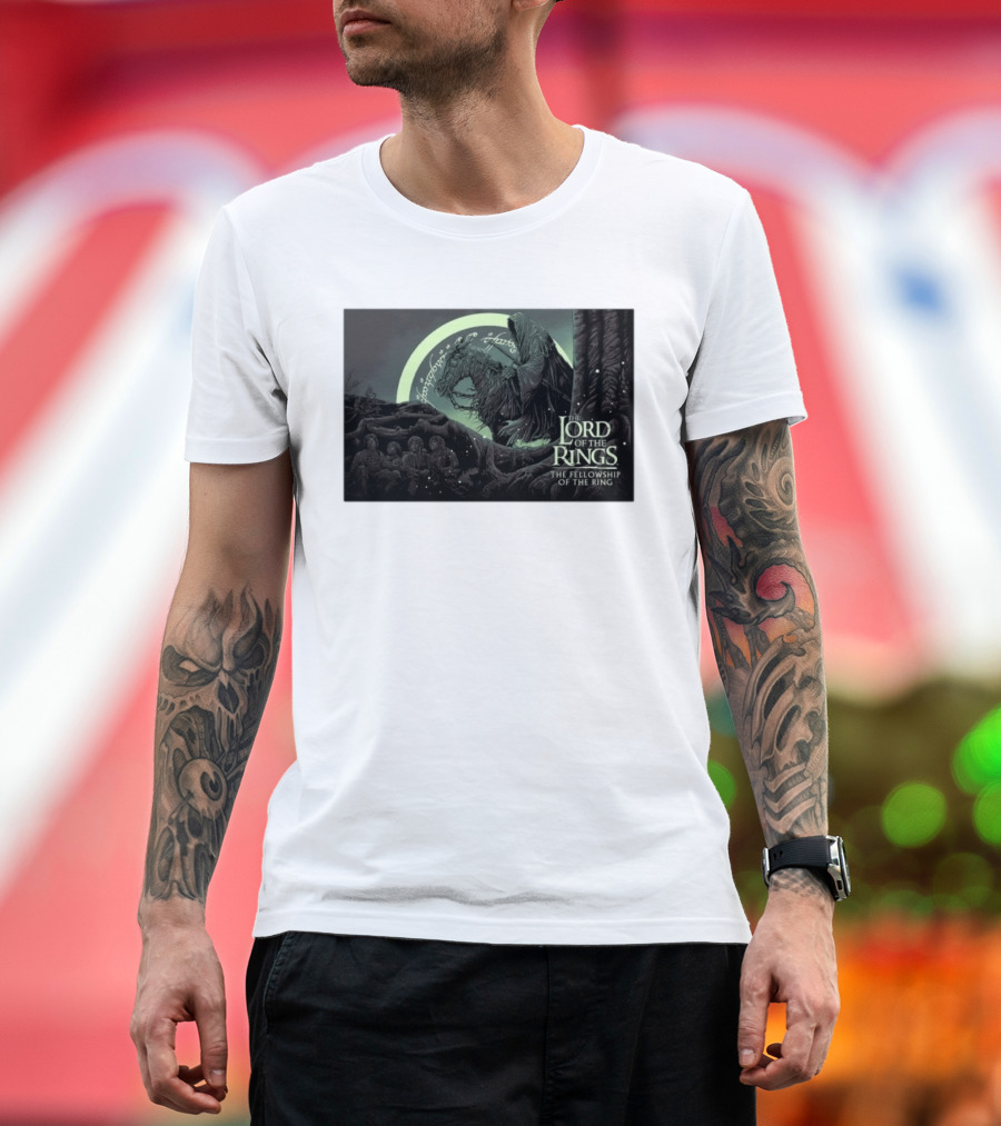 The Lord Of The Rings The Fellowship Of The Ring Nazgûl And Hobbits Scene T-Shirt