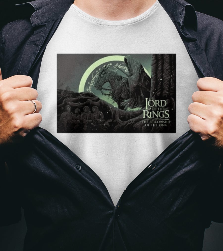 The Lord Of The Rings The Fellowship Of The Ring Nazgûl And Hobbits Scene T-Shirt