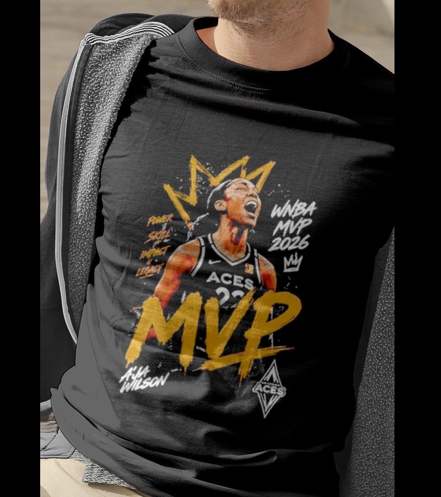 A'ja Wilson Las Vegas Aces MVP WNBA 2026 Power Skill Impact Legacy T-Shirt