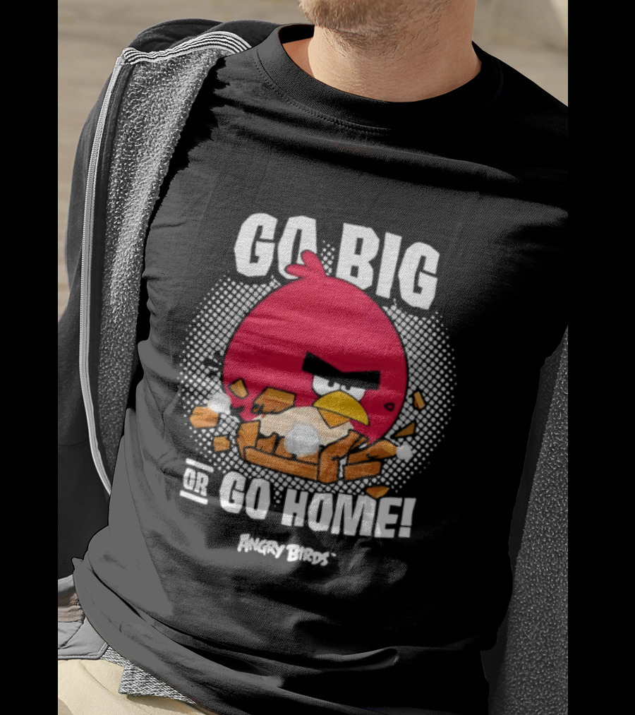Angry Birds Go Big Or Go Home Red Bird Gaming T-Shirt