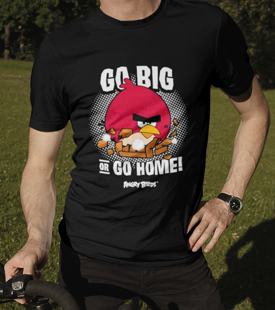 Angry Birds Go Big Or Go Home Red Bird Gaming T-Shirt