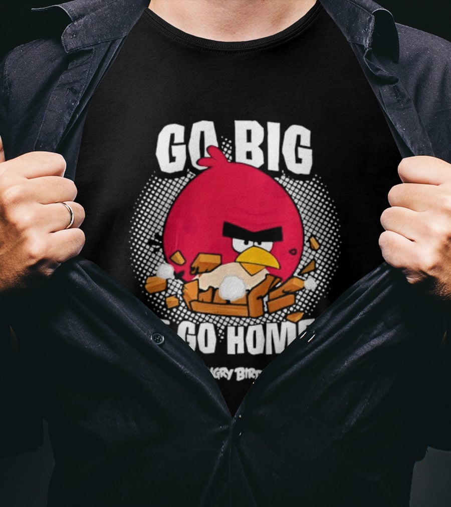 Angry Birds Go Big Or Go Home Red Bird Gaming T-Shirt