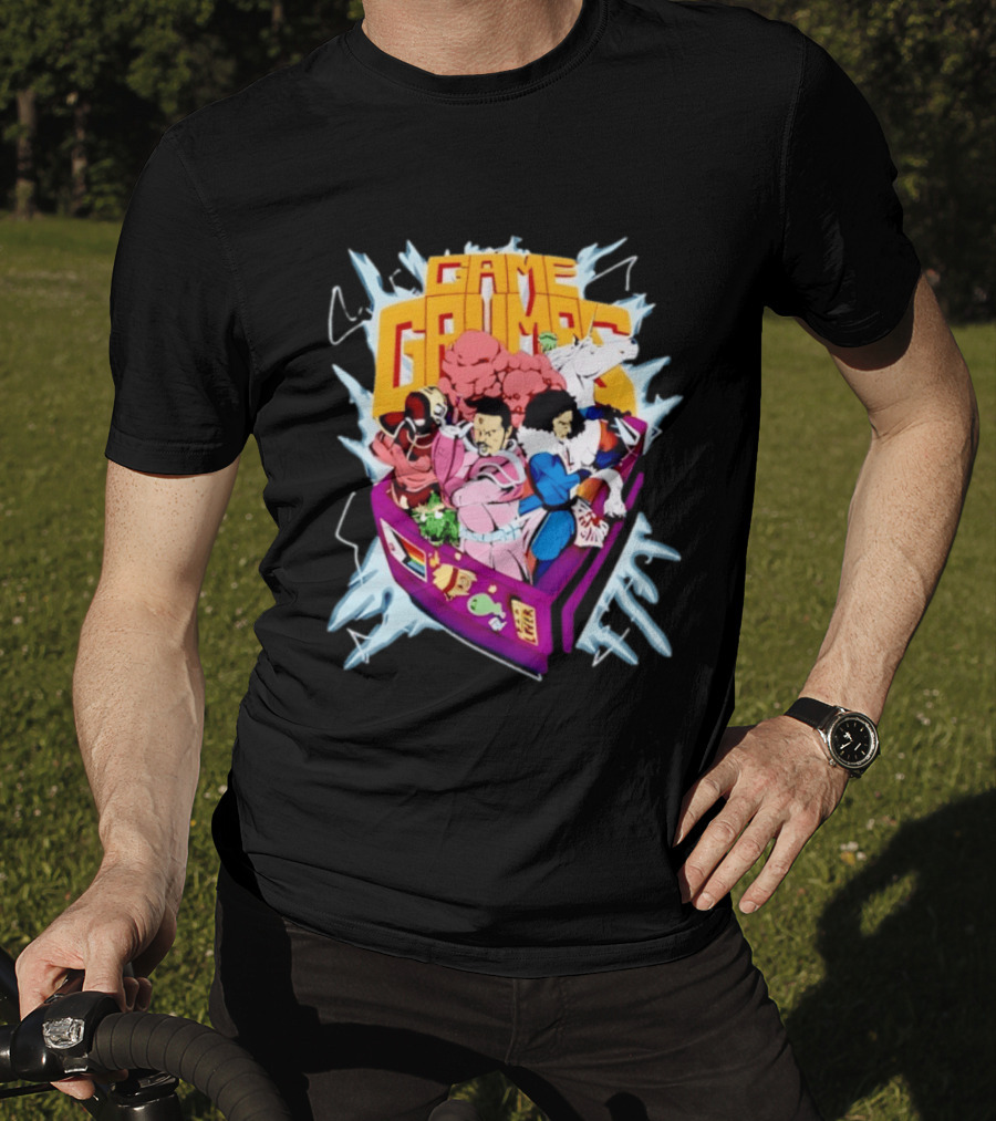 Game Grumps YouTube Gaming Retro Arcade Characters Explosion T-Shirt