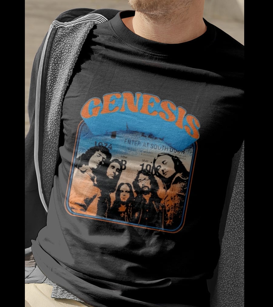 Genesis 1974 Enter At South Door Concert Ticket Progressive Rock T-Shirt