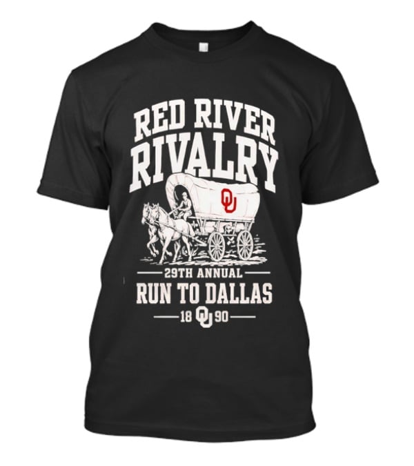 Oklahoma Sooners Red River Rivalry 28th Annual Run To Dallas 1990 T-Shirt