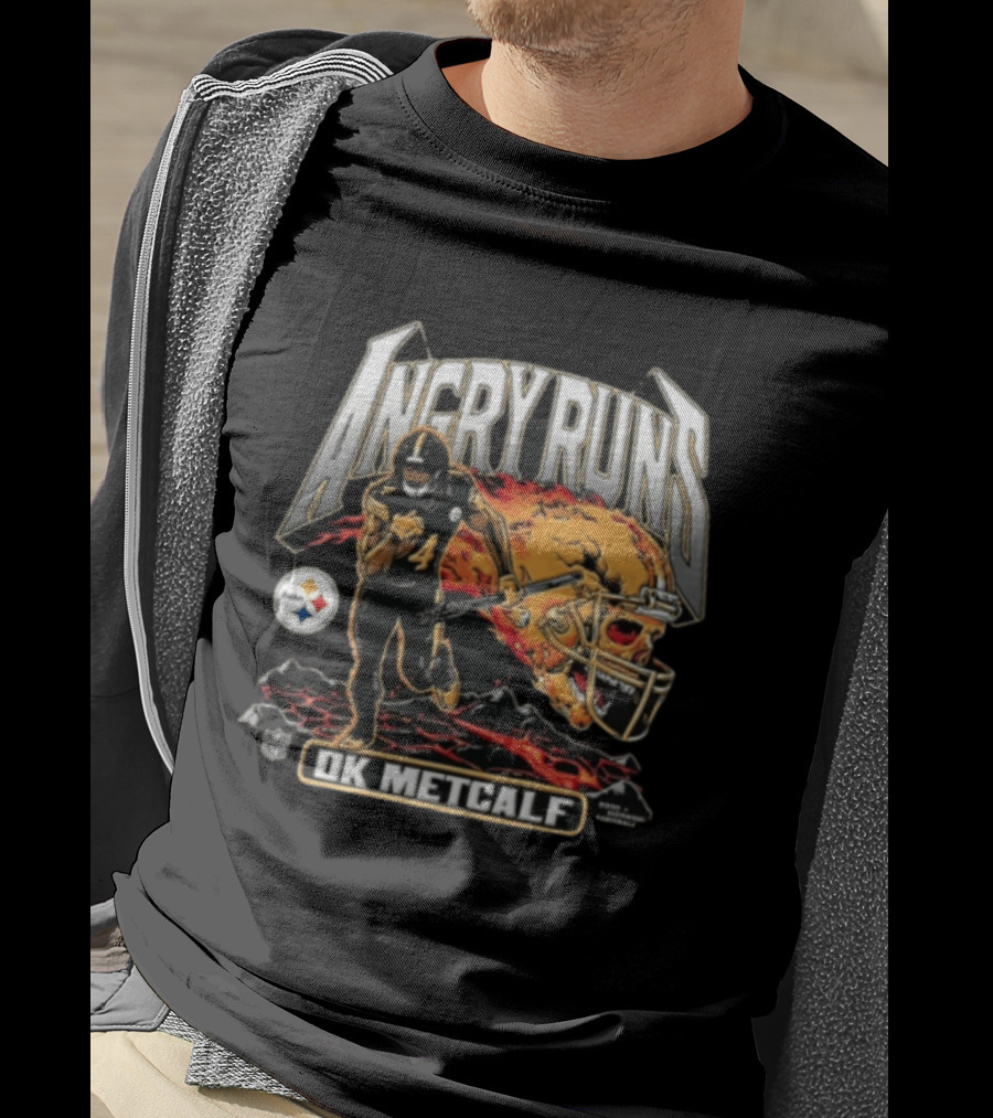 Pittsburgh Steelers Angry Runs DK Metcalf Football NFL Player T-Shirt
