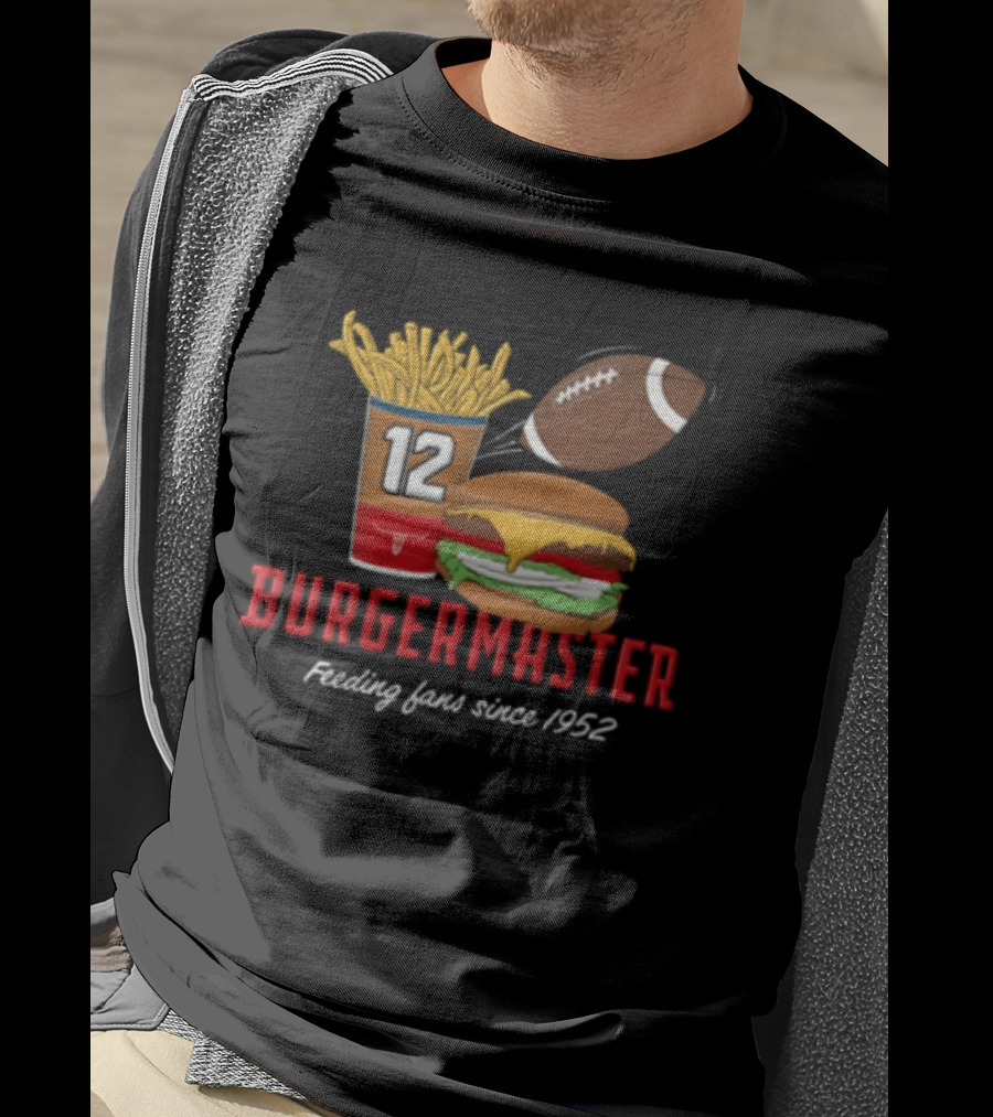 Burgermaster Feeding Fans Since 1952 French Fries Burger Football 12 T-Shirt