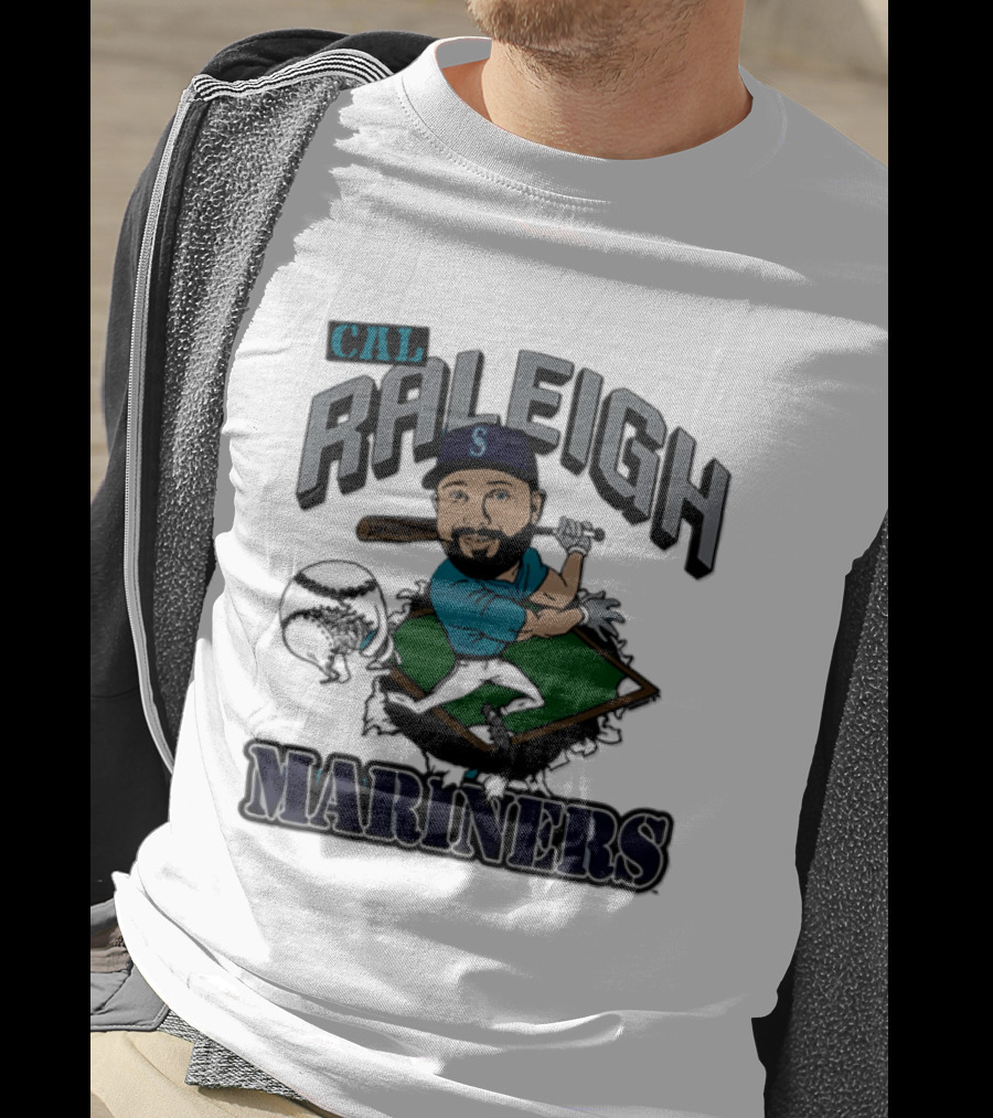 Cal Raleigh Seattle Mariners Player Caricature MLB T-Shirt