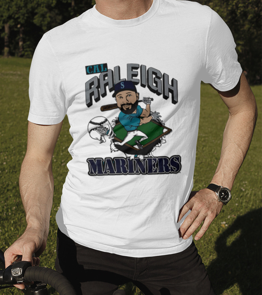 Cal Raleigh Seattle Mariners Player Caricature MLB T-Shirt