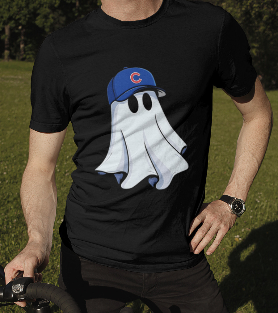 Chicago Cubs Ghost Cartoon Blue Baseball Cap T-Shirt