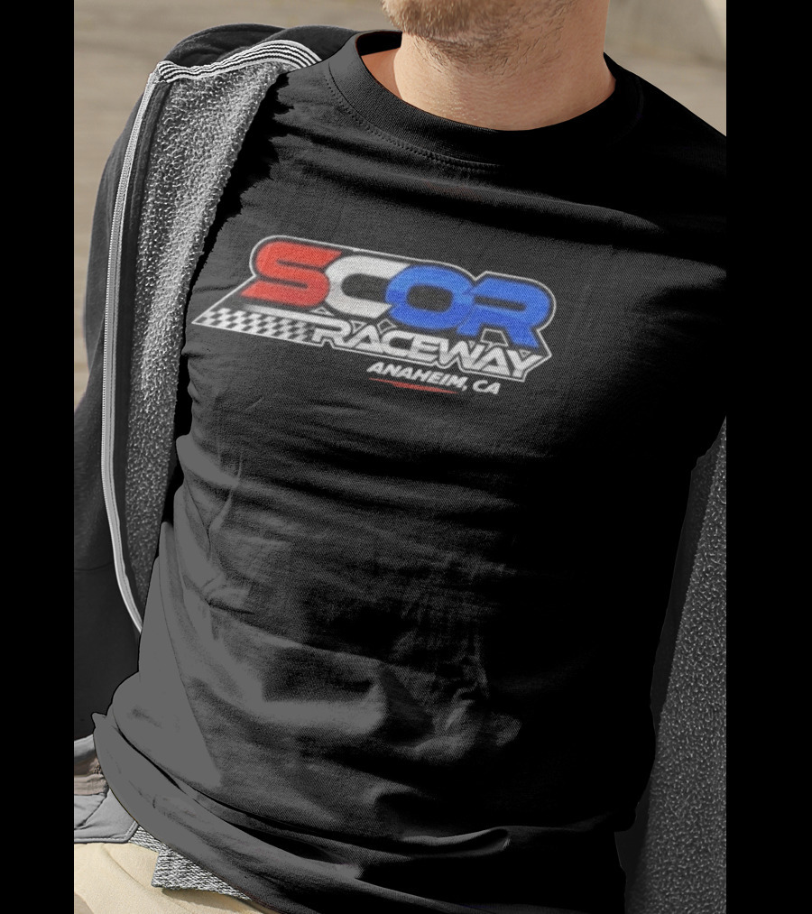 SCOR Raceway Anaheim CA Racing Flag T-Shirt