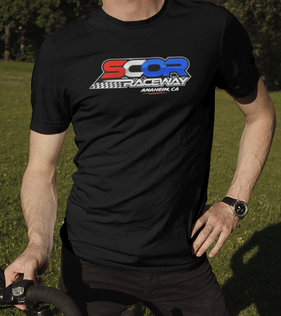 SCOR Raceway Anaheim CA Racing Flag T-Shirt