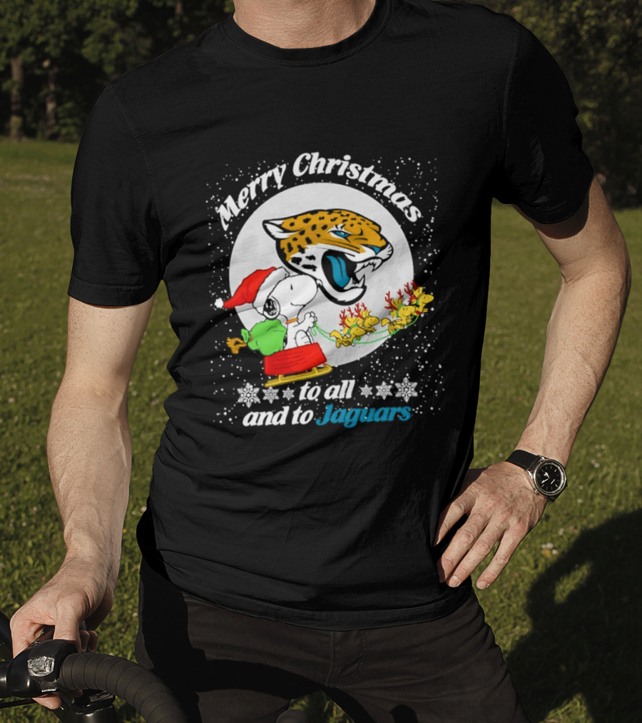 Merry Christmas Snoopy To All And To Jaguars T-Shirt