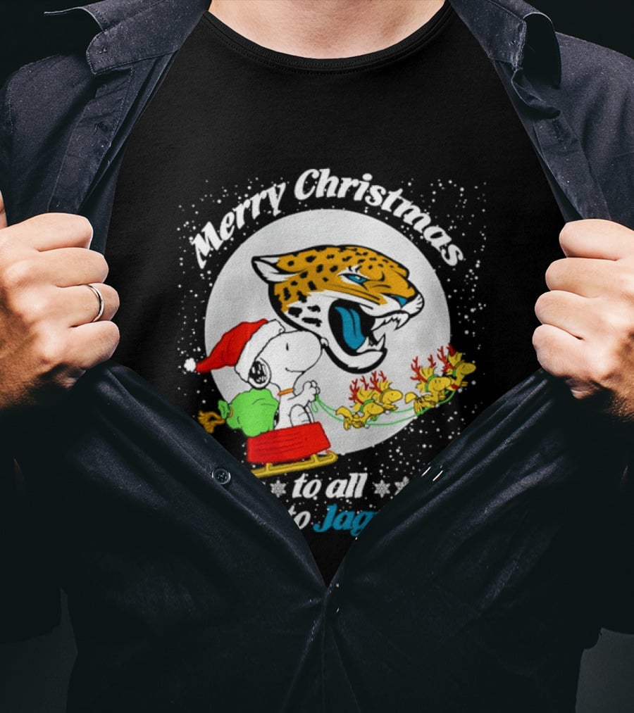 Merry Christmas Snoopy To All And To Jaguars T-Shirt